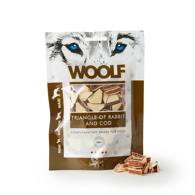 Woolf triangolini di coniglio e merluzzo 100 gr