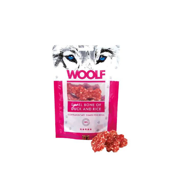 Woolf osso piccolo anatra e riso 100 gr