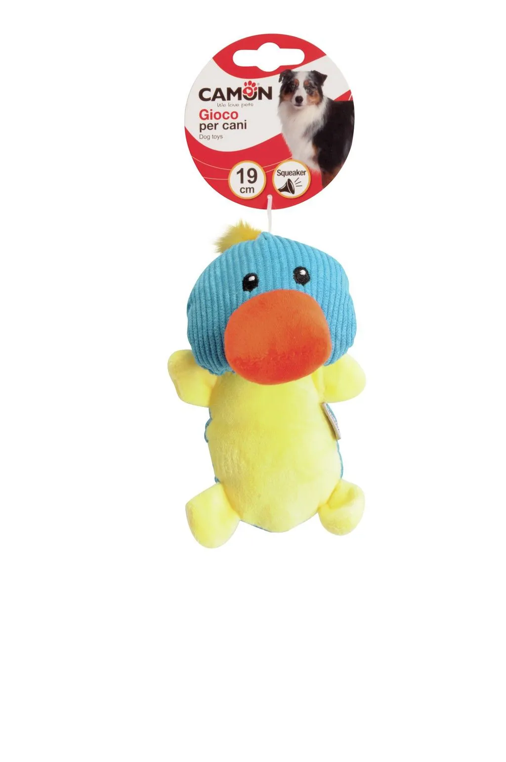 Gioco cane animaletti in poliestere con squeaker 19 cm