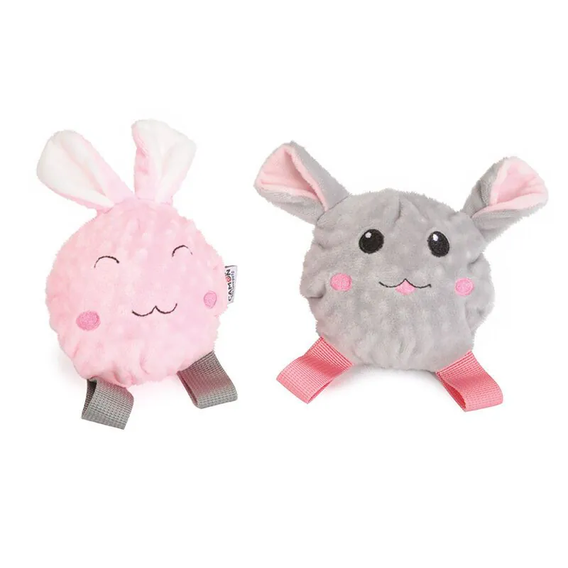 Gioco cane coniglio e topo in peluche con squeaker small