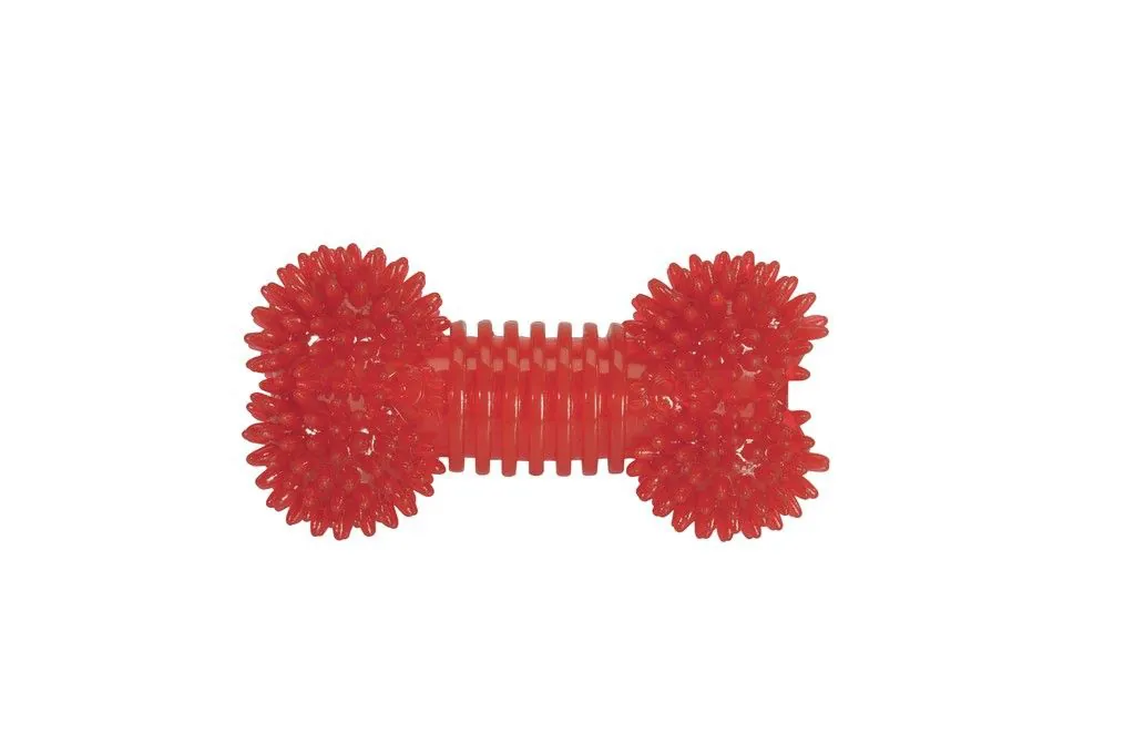 Gioco cane osso con punte e squeaker 13,5 cm