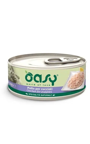 Oasy dog puppy pollo lattina 150 gr