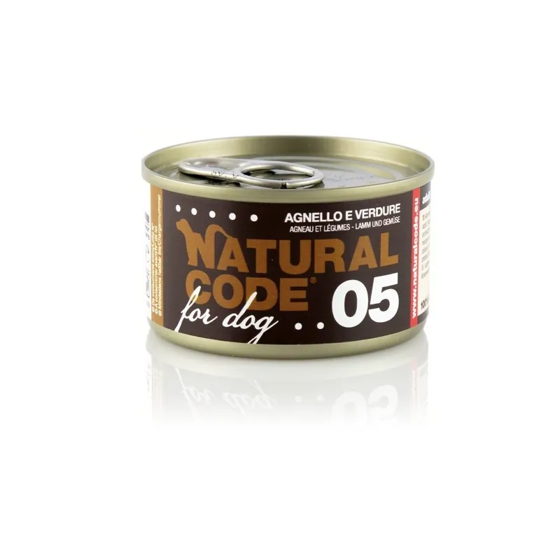 Natural code cane agnello e verdure lattina 90 gr