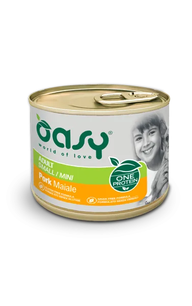 Oasy dog one adult small maiale lattina 200 gr