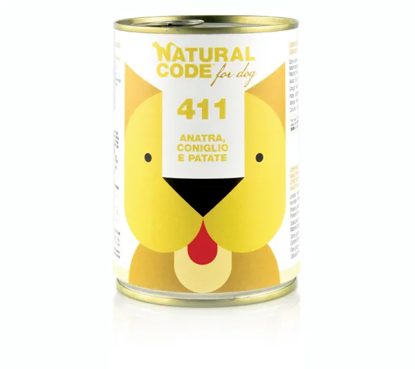 Natural code cane anatra coniglio e patate lattina 400 gr