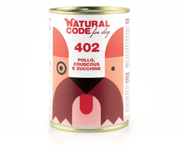 Natural code cane pollo couscous e zucchine lattina 400 gr