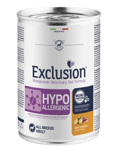 Exclusion dog hypo anatra e patate lattina 400 gr
