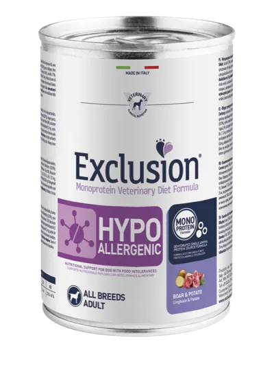 Exclusion dog hypo cinghiale e patate lattina 400 gr