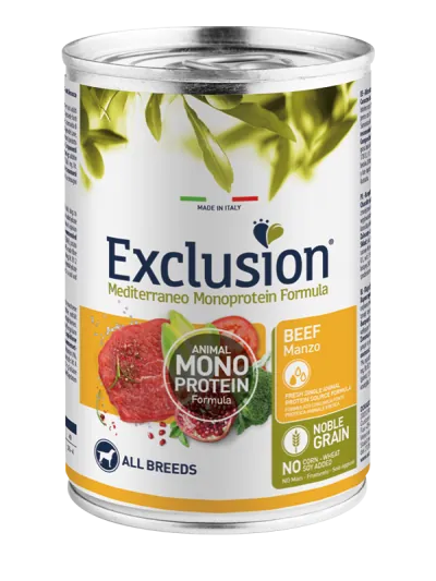 Exclusion dog mediterraneo adult manzo lattina 400 gr