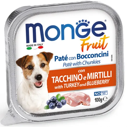 Monge fresh dog tacchino e mirtillo vaschetta 100 gr