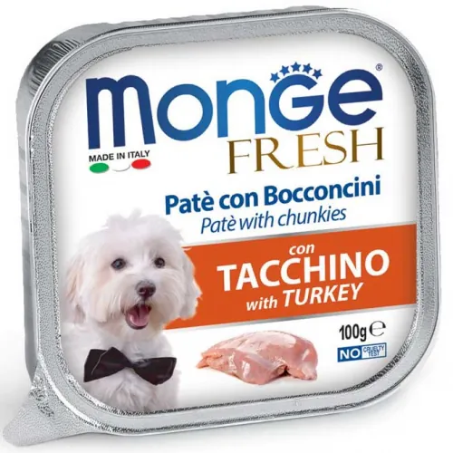 Monge fresh dog tacchino vaschetta 100 gr