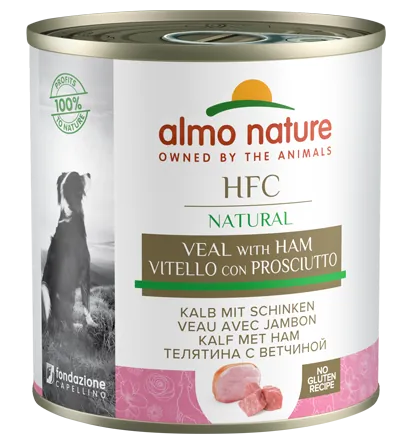 Hfc dog natural vitello e prosciutto lattina 290 gr