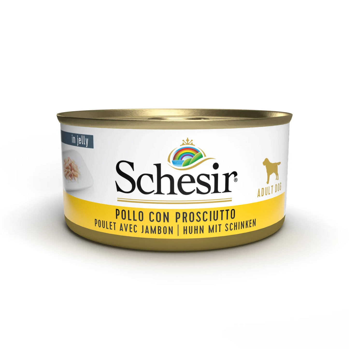 Schesir cane pollo e prosciutto lattina 150 gr