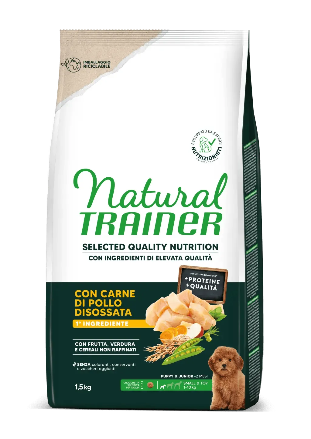 Trainer natural selected dog puppy mini pollo 1,5 kg