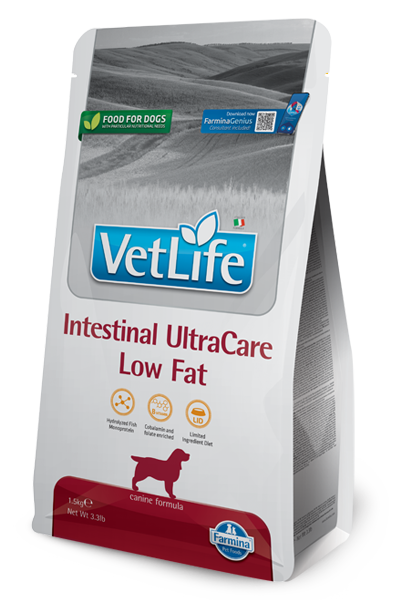 Vet life dog intestinal ultracare low fat 1,5 kg