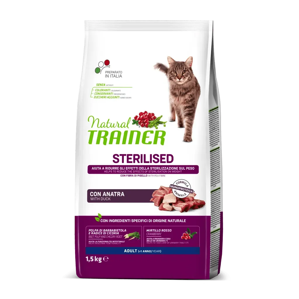 Trainer natural cat sterilized anatra 1,5 kg