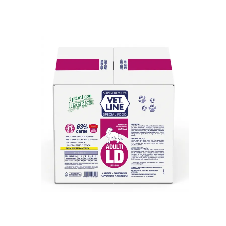 Vet line ld adult medio agnello 12 kg