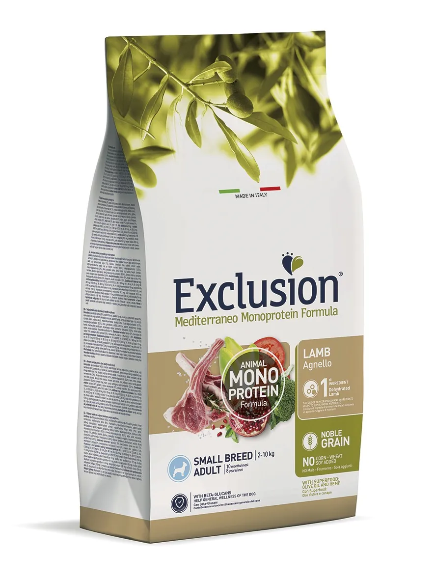 Exclusion dog mediterraneo adulto agnello small 7 kg