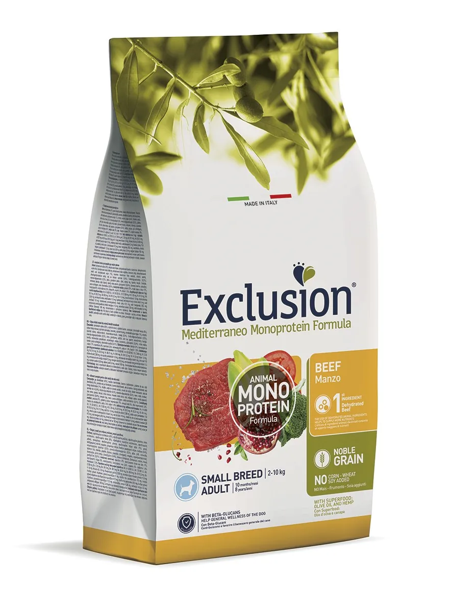Exclusion dog mediterraneo adulto manzo small 7 kg