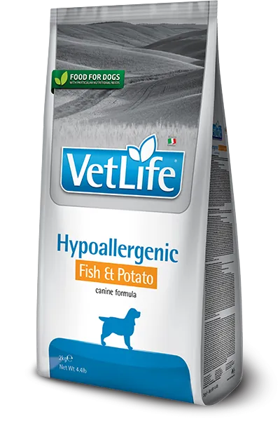 Vet life dog hypoallergenic pesce e patate 2 kg