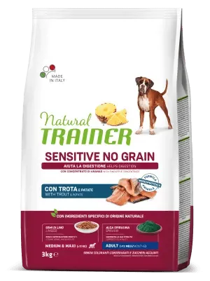 Trainer natural dog sensitive adult medium maxi no grain trota 3 kg