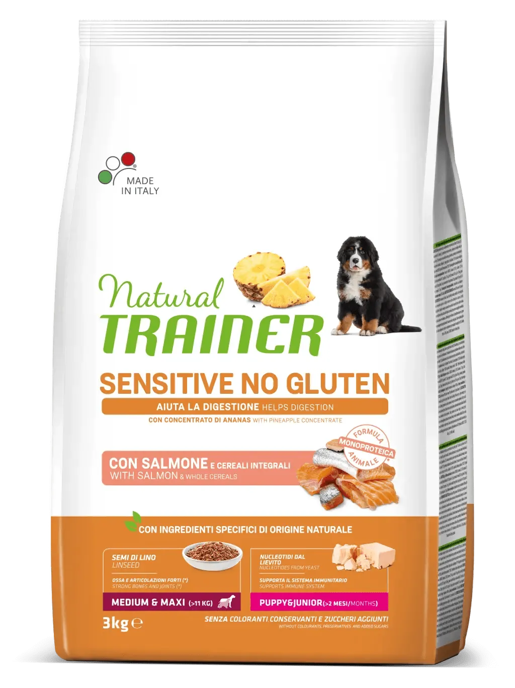 Trainer natural dog sensitive puppy medium maxi salmone 3 kg