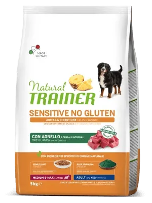 Trainer natural dog sensitive adult medium maxi agnello 12 kg