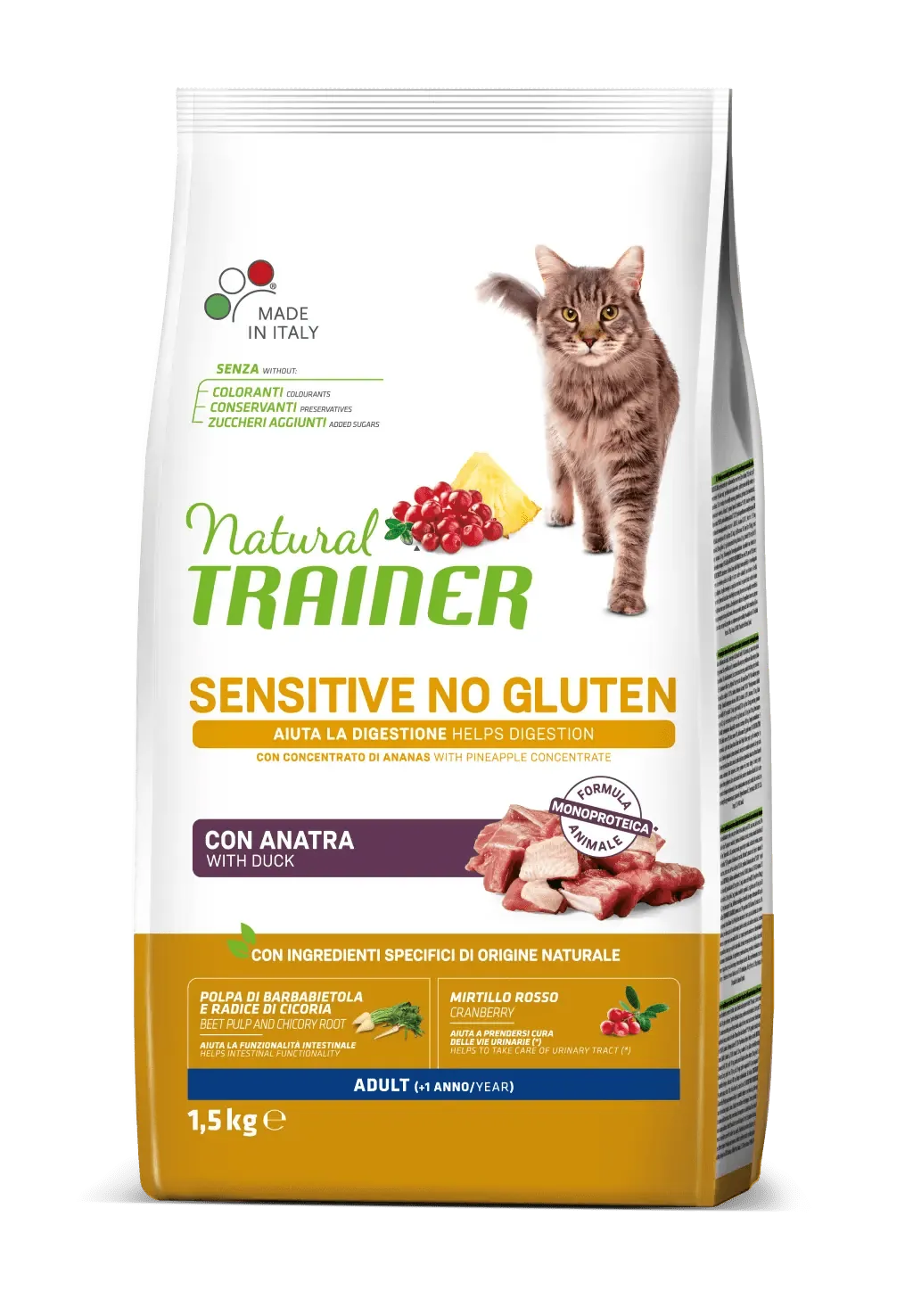 Trainer natural cat sensitive anatra 1,5 kg