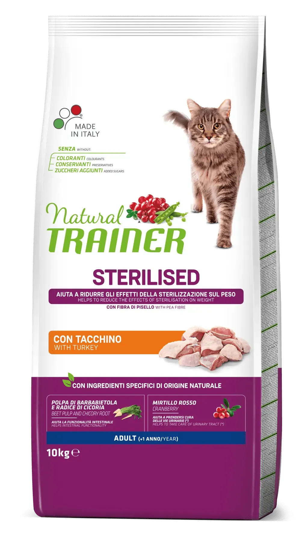 Trainer natural cat sterilized tacchino 10 kg