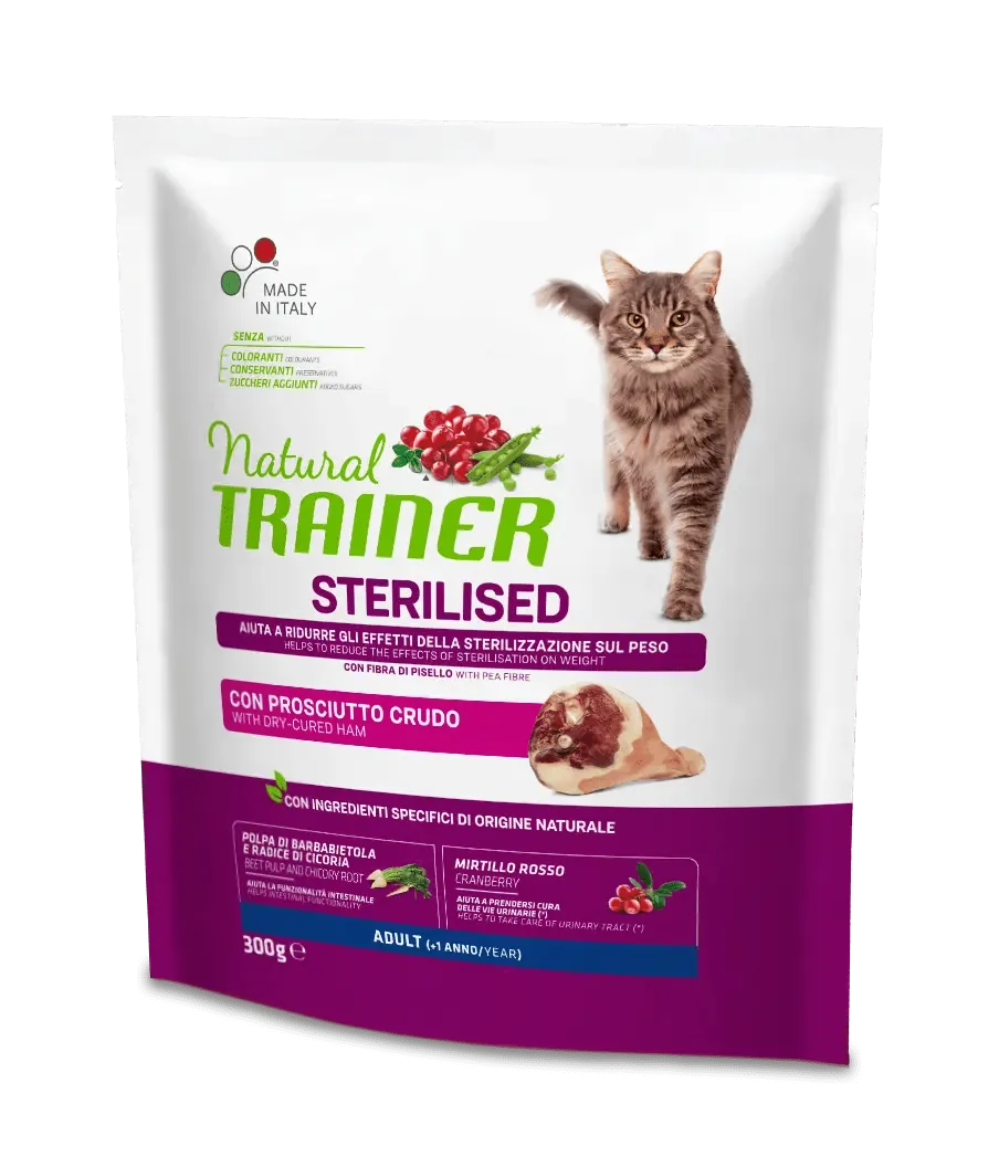 Trainer natural cat sterilized prosciutto 300 gr