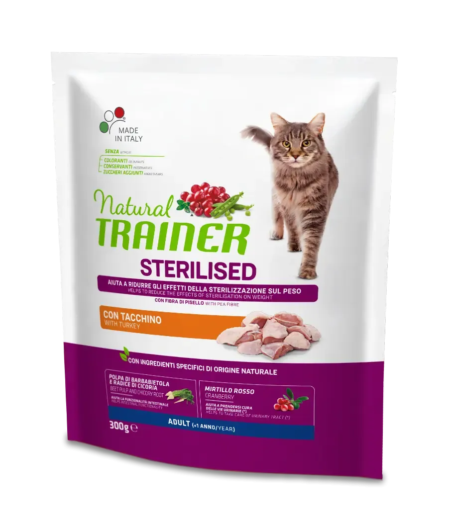 Trainer natural cat sterilized tacchino 300 gr