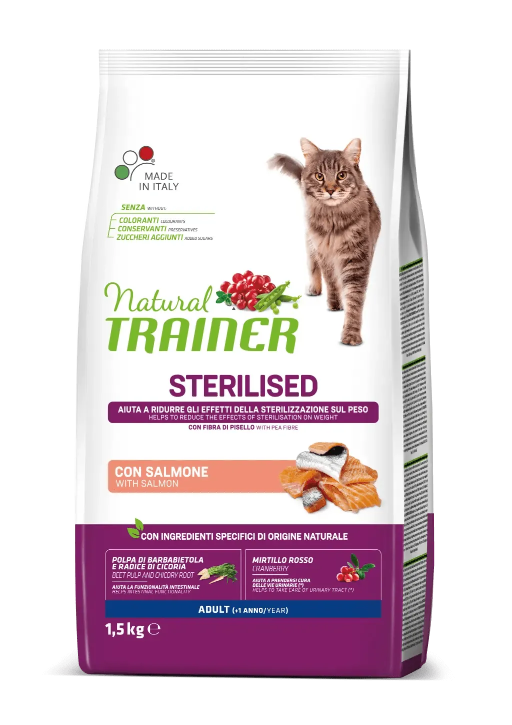 Trainer natural cat sterilized salmone 1,5 kg