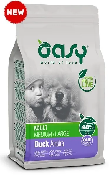 Oasy dog one adult medium large anatra 2,5 kg