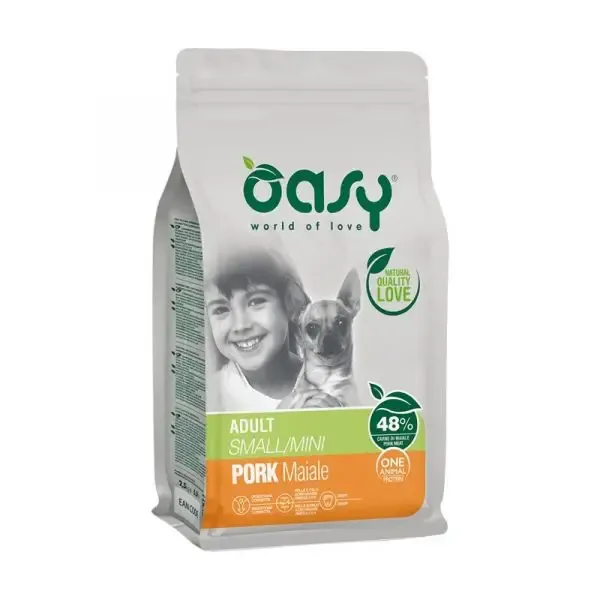 Oasy dog one adult small maiale 800 gr
