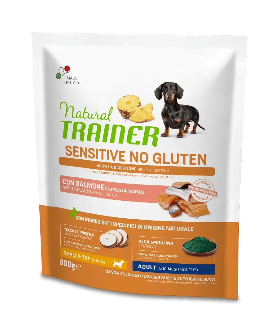 Trainer natural dog sensitive adult mini salmone 800 gr