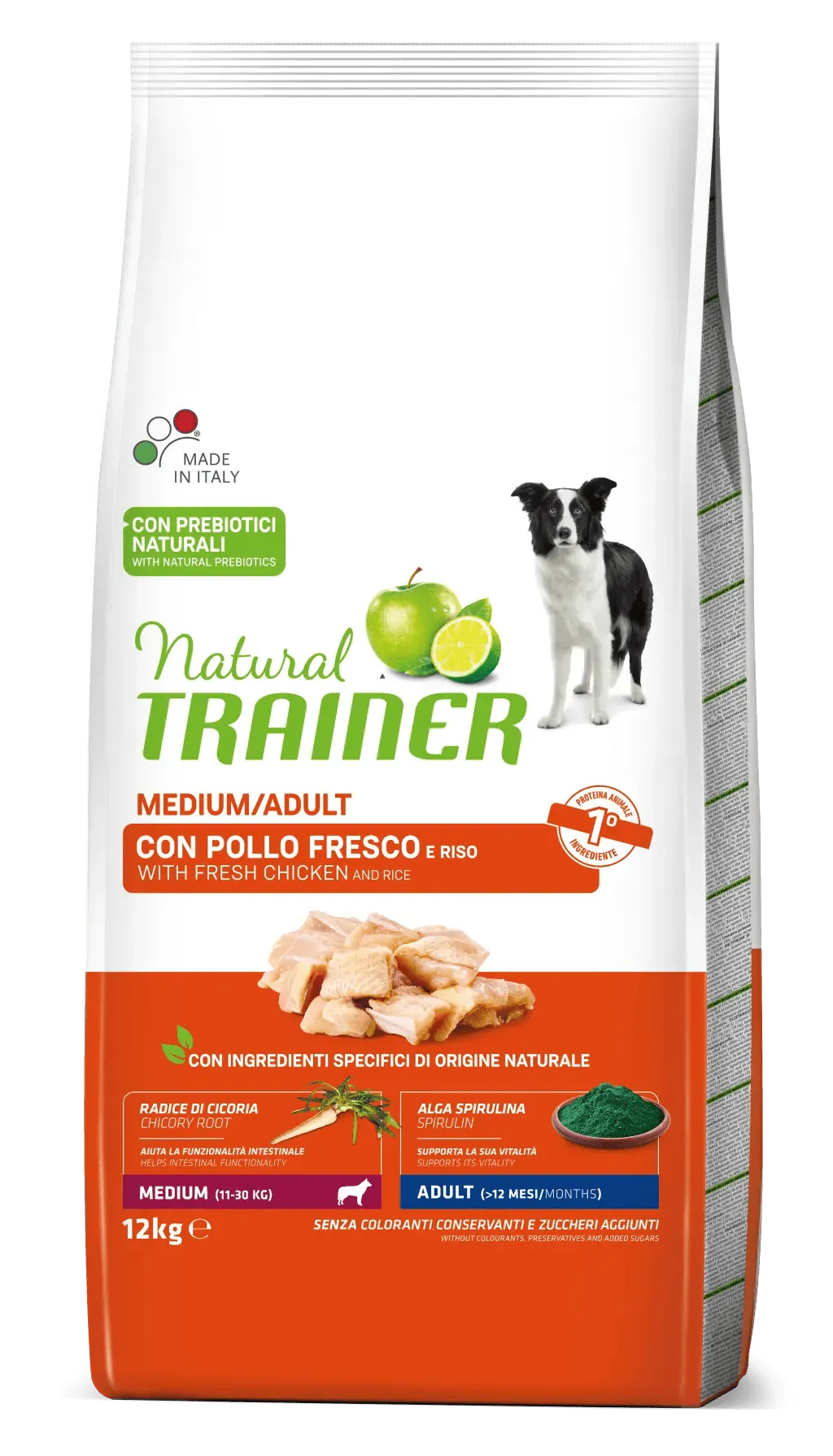 Trainer natural dog adult medium pollo e riso 12 kg