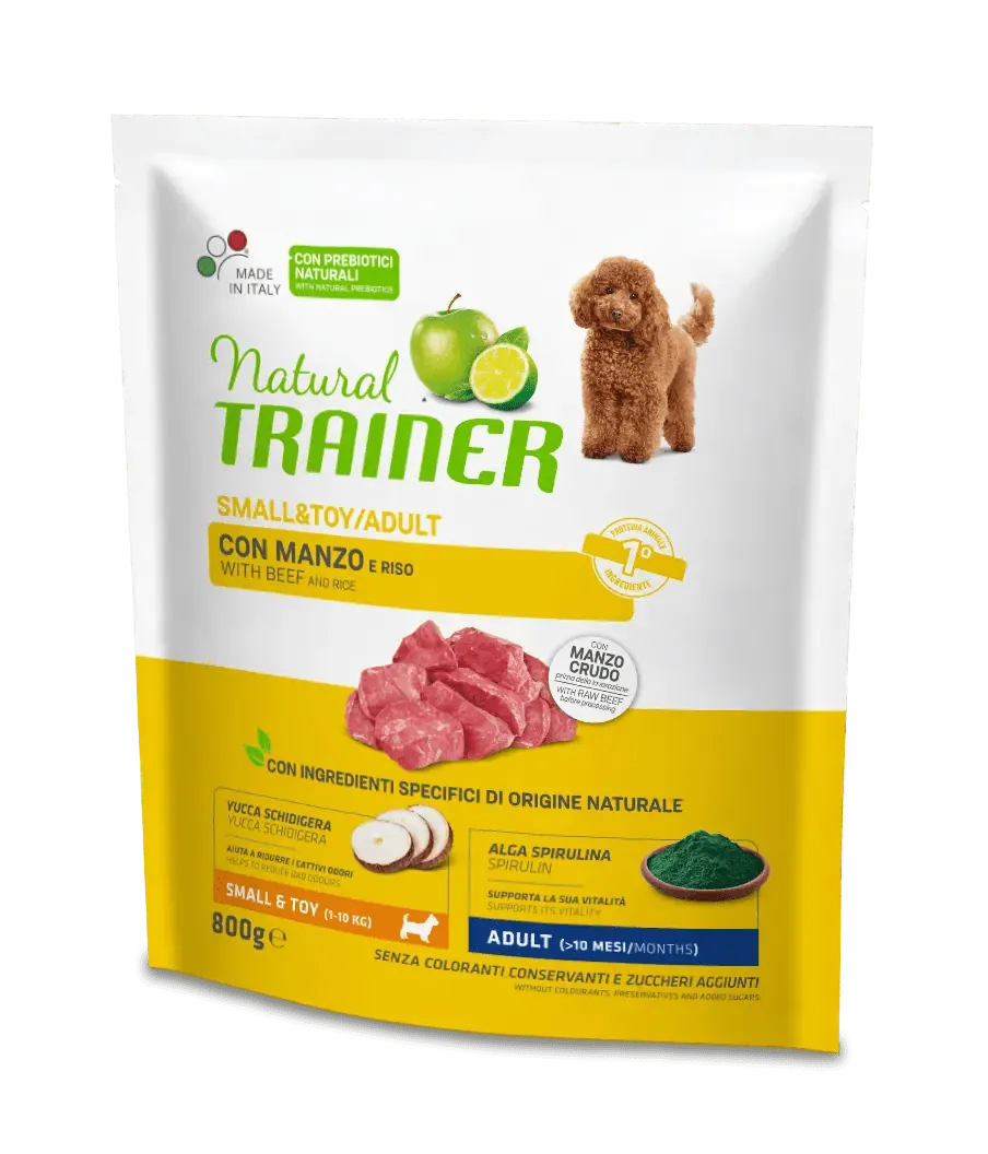 Trainer natural dog adult mini manzo e riso 800 gr