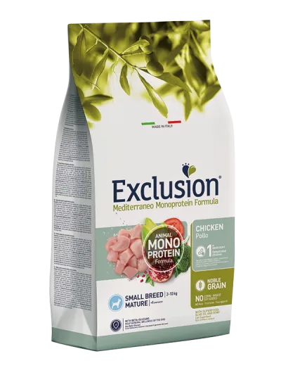 Exclusion dog mediterraneo mature pollo small 2 kg