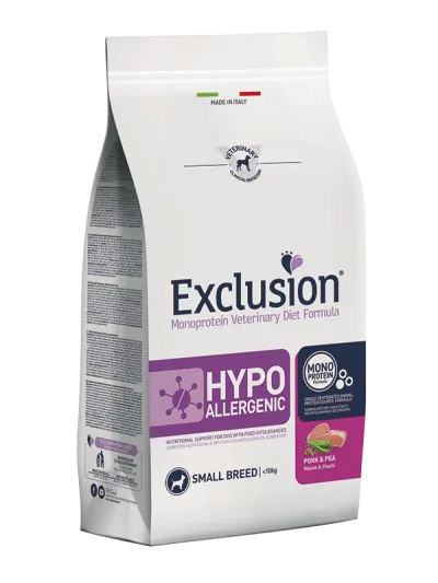 Exclusion dog hypo maiale e piselli small 7 kg