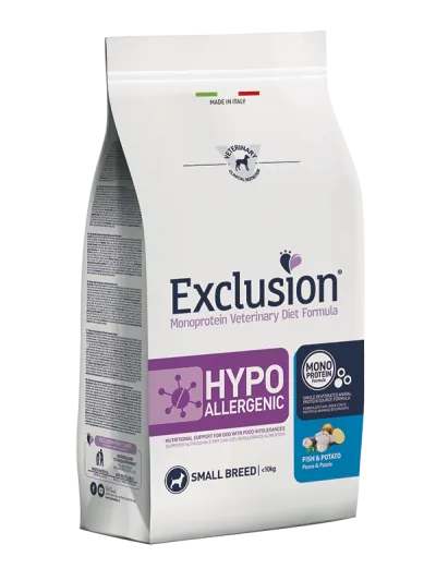 Exclusion dog hypo pesce e patate small 2 kg