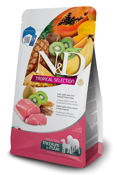 Nd dog tropical selection maiale adult medio maxi 2 kg