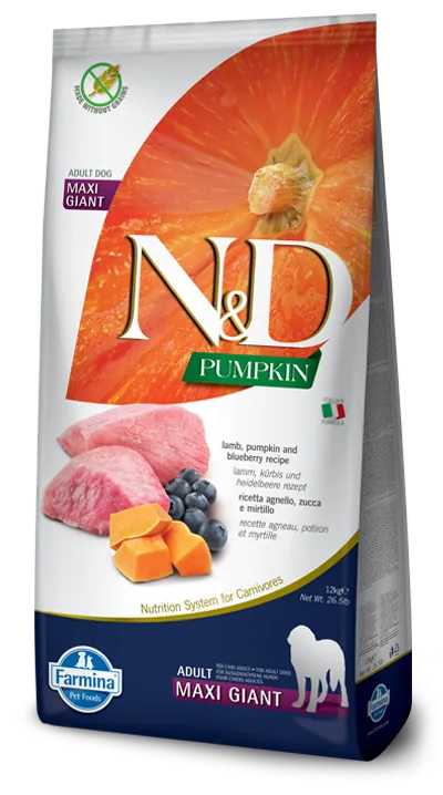 Nd dog zucca agnello e mirtillo giant 12 kg