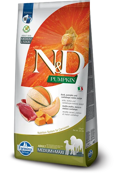 Nd dog zucca anatra e melone adult medio maxi 12 kg