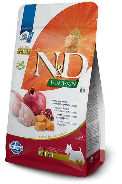 Nd dog zucca quaglia e melograno adult mini 2 kg