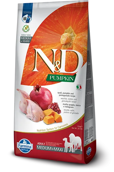 Nd dog zucca e quaglia adult medio maxi 12 kg