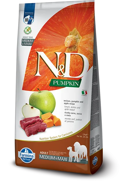 Nd dog zucca cervo e mela adult medio maxi 12 kg