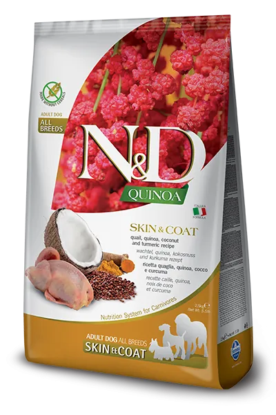 Nd dog quinoa skin&coat quaglia e cocco medio maxi 7 kg