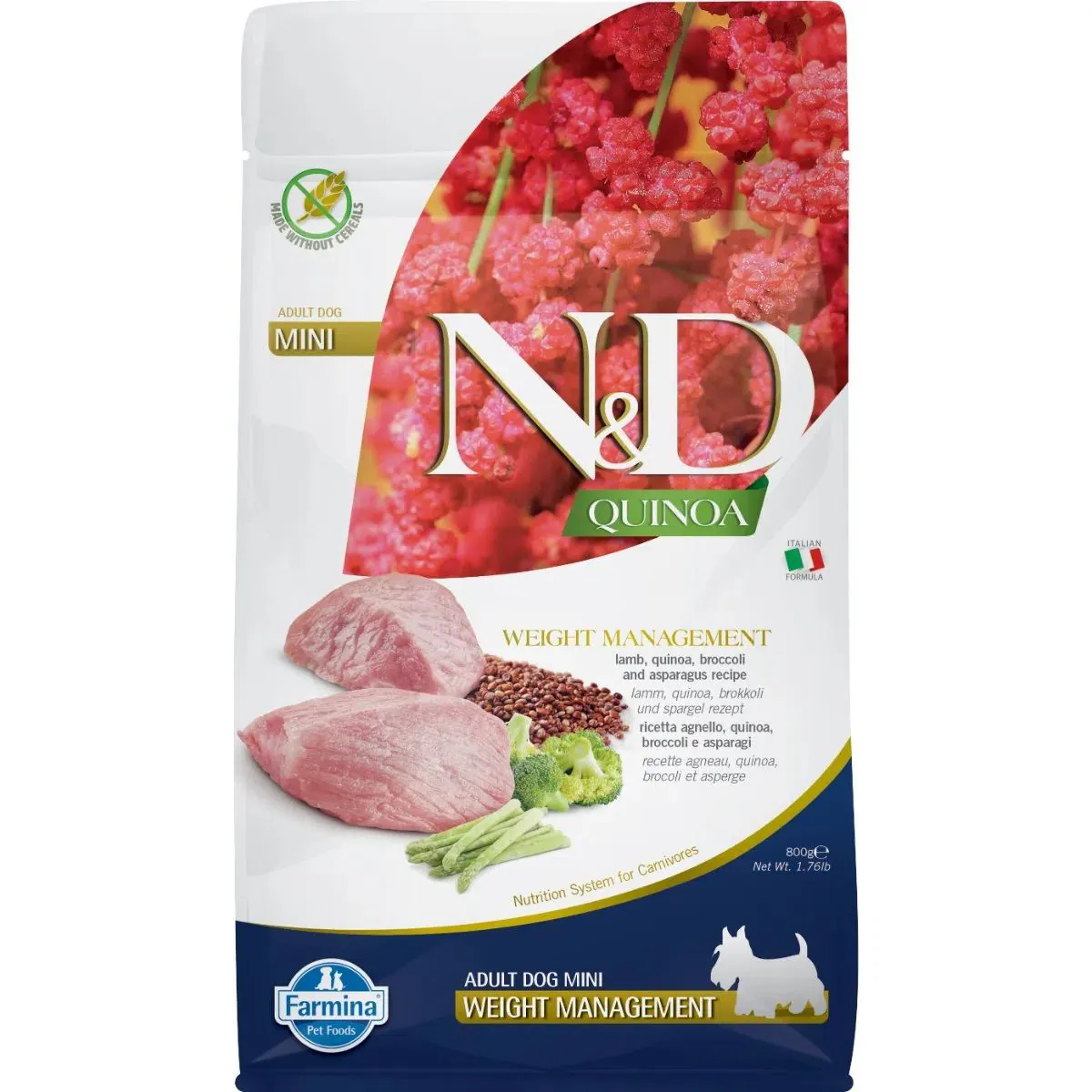Nd dog quinoa weight management agnello e broccoli mini 800 gr
