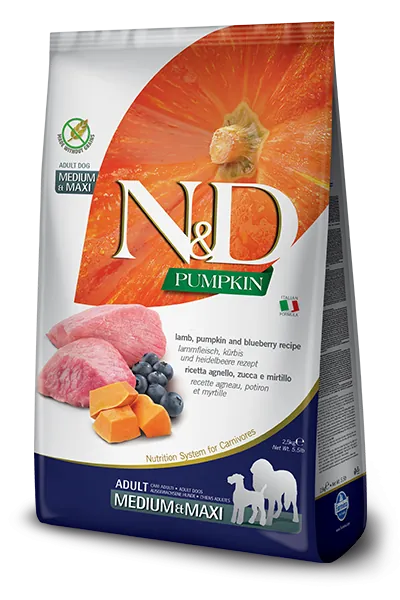 Nd dog zucca agnello e mirtillo adult medio maxi 12 kg