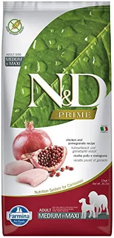 Nd dog prime pollo e melograno adult medio maxi 12 kg